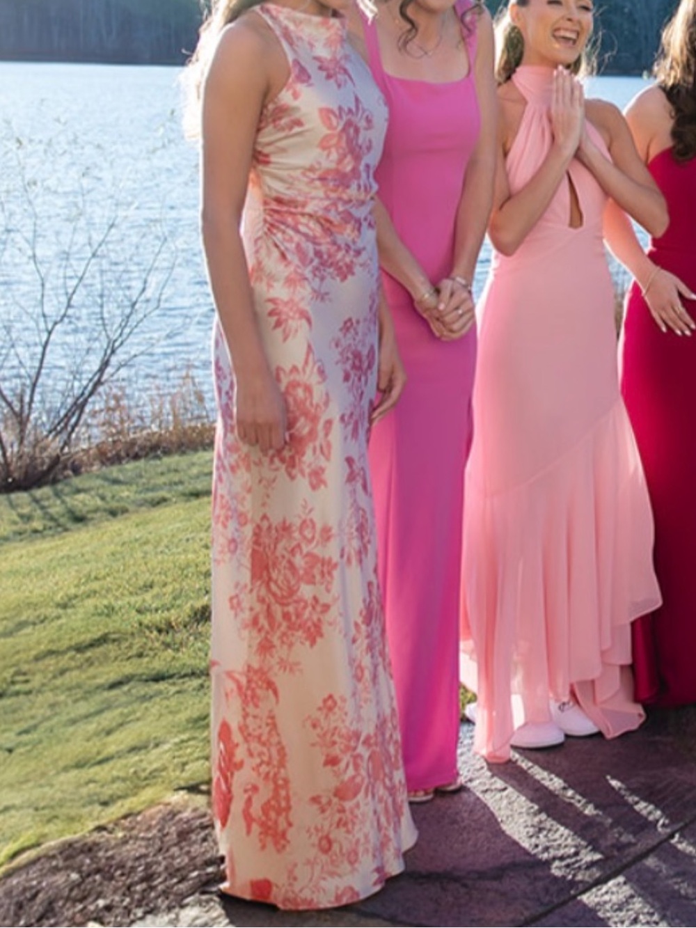 Reformation Blush Pink Floral Anaiis Silk Gown - Picture 2 of 2